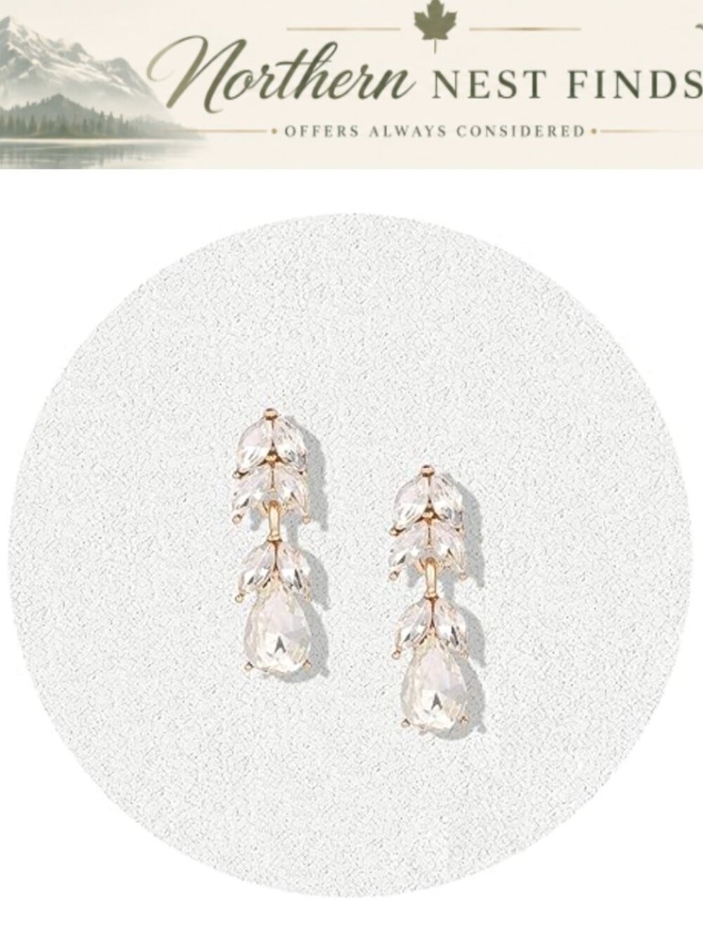 Rhinestone Teardrop Dangle Earrings Crystal Bridal Wedding Prom Party